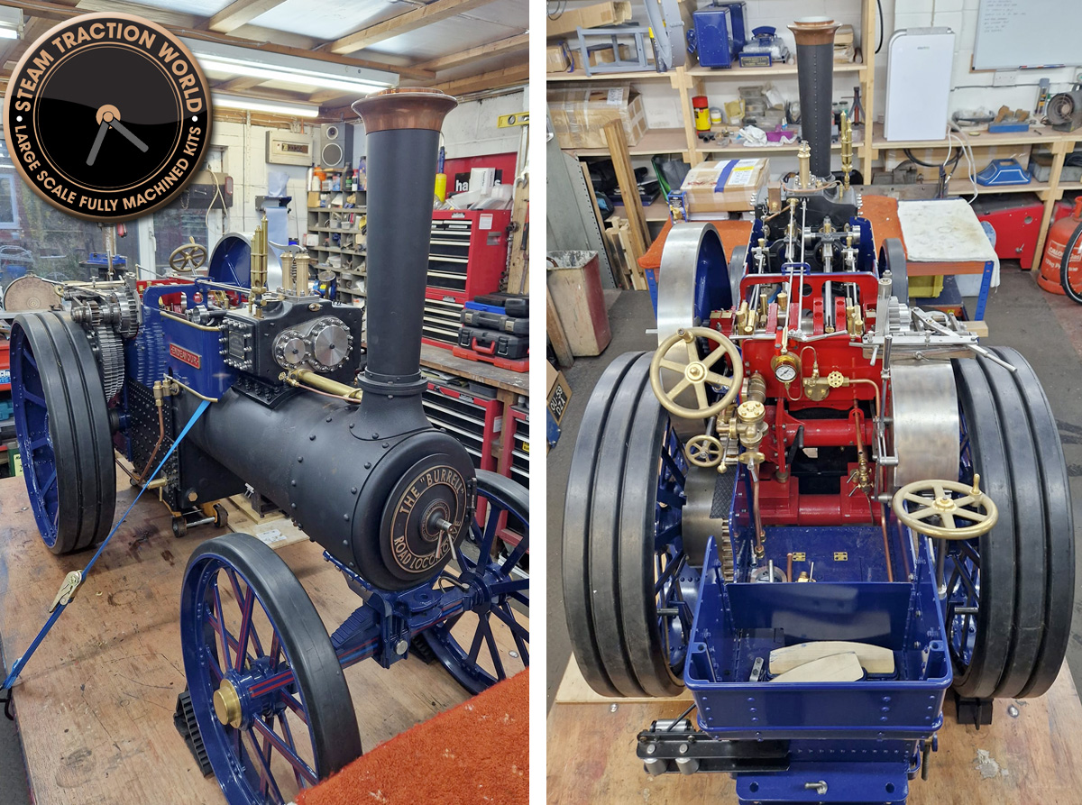 Burrell traction engine in blue